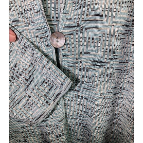 Womens JH Collectibles Petite Silk Blend‎ Cardigan Green Gray Cream PM - Picture 5 of 8